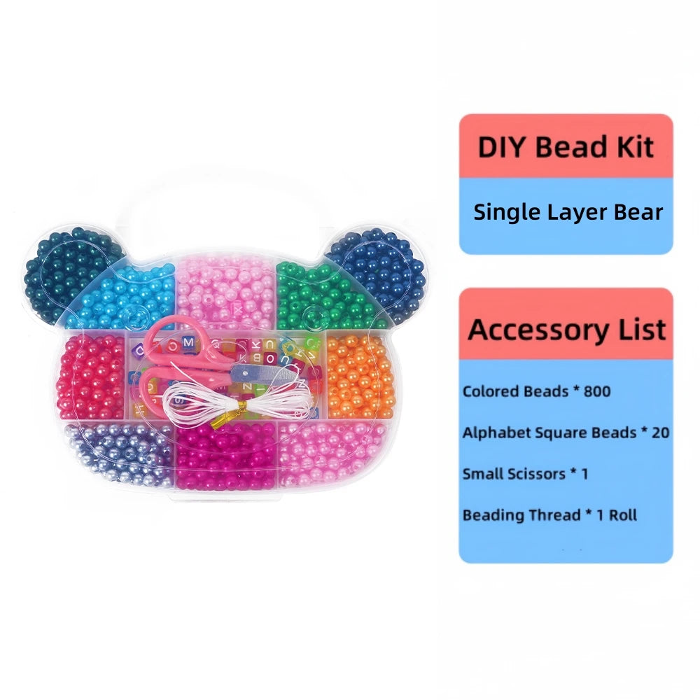 Premium Kids Beaded Bracelet Making Kit - 800 Beads Craft Set, Ages 6+