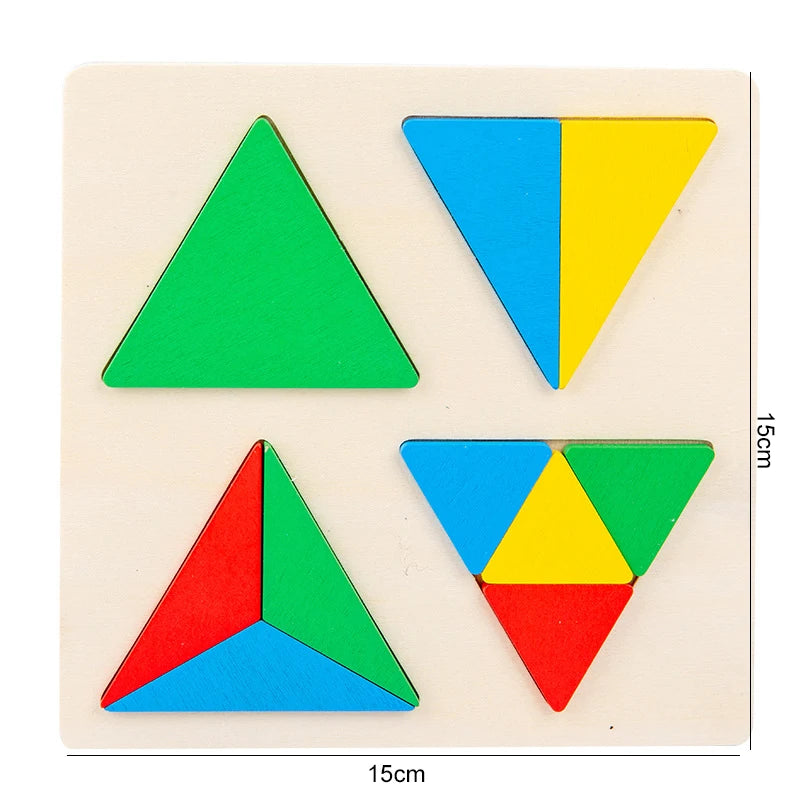 Wooden Montessori Shape Matching Puzzle Board for Kids