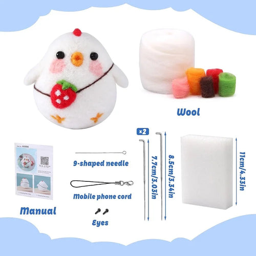 Animal Wool Felting Starter Kit with Tools & Foam Mat