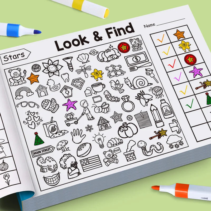 Kids Finding Item Fun Coloring Book Drawing Picture Book Interactive Game Focus