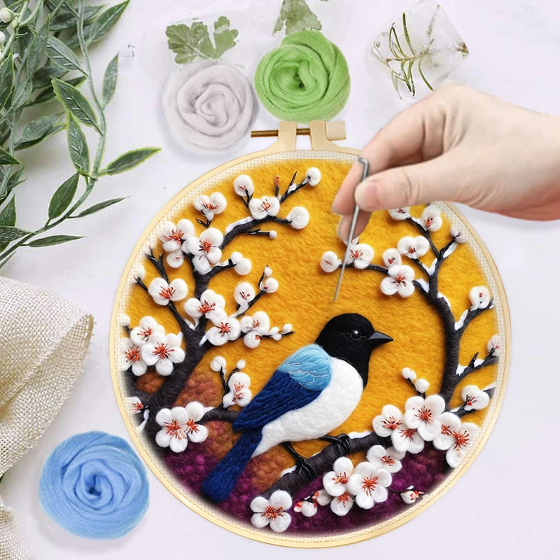 Needle Felting Painting Kit for Beginners (Bird & Tree)