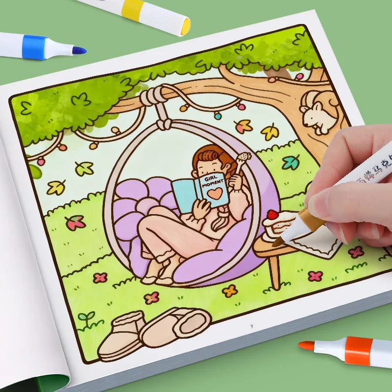 Premium Cozy Friends Coloring Book for Kids - Cute & Comfy Art Pages, Ages 6+