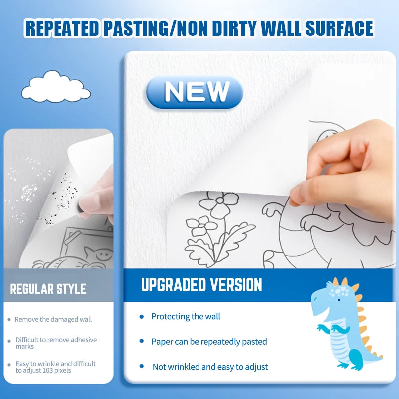 Premium Children's Drawing Roll DIY Coloring Paper Roll Color Filling Paper Graf