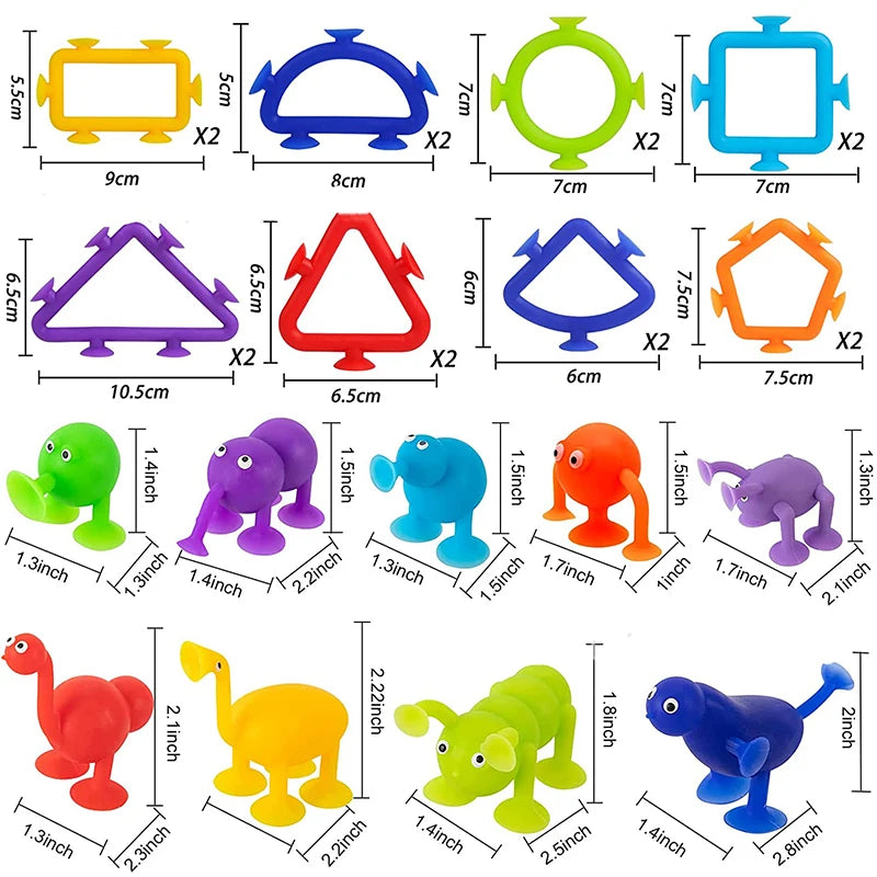Premium Silicone Sucker Building Blocks Set - STEM Construction Toy, Ages 3+