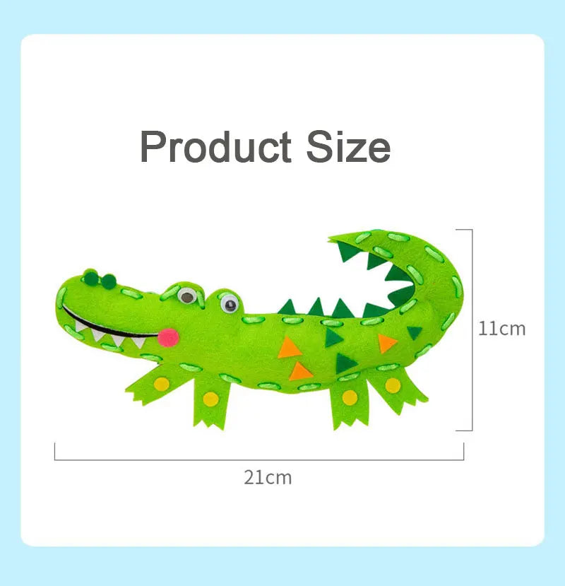 Premium Cartoon Animal Sewing Kit for Kids - DIY Threading Dolls Set, Ages 6+