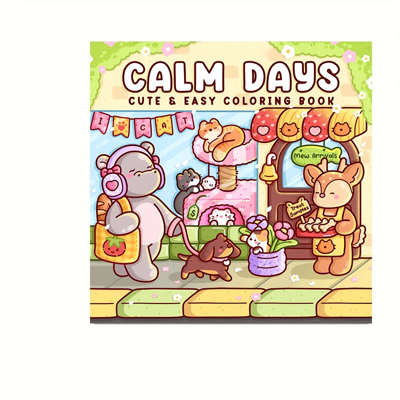 Premium Cat's Daily Life Coloring Book for Adults (28 Pages)