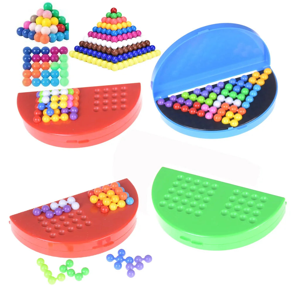180 Challenges IQ 3D Puzzle Board Game Classic Pyramid Plate Pearl Logical Mind