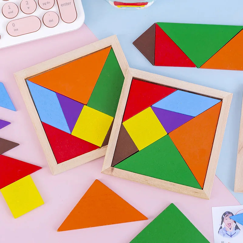 Wooden Montessori Shape Matching Puzzle Board for Kids