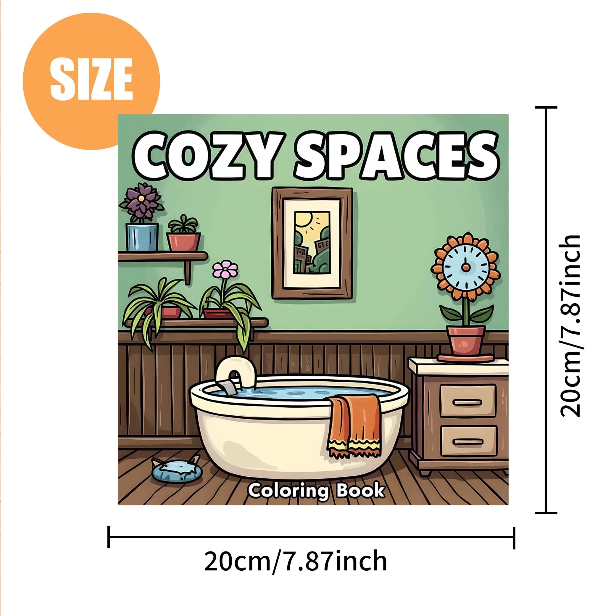 Premium Cozy Spaces Stress-Relief Coloring Book (Adult)