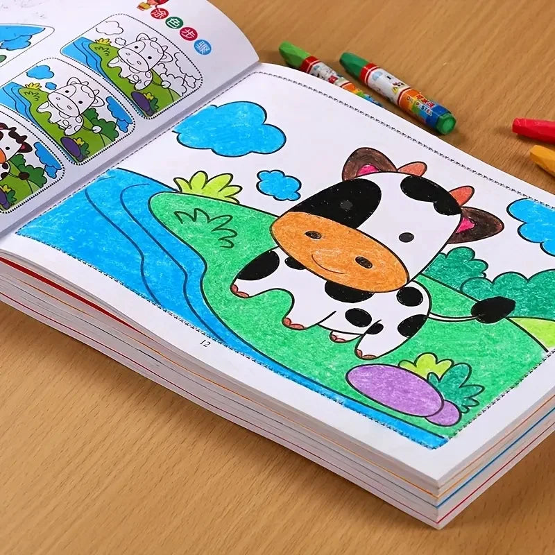 Premium Step-by-Step Painting & Coloring Book for Kids - Progressive Art Guide,