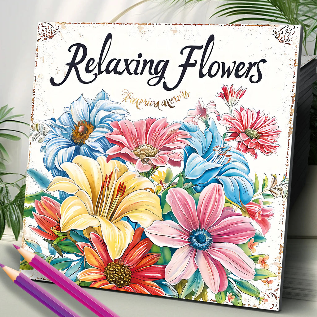 Premium Relaxing Flower Coloring Book for Adults (20 Pages)