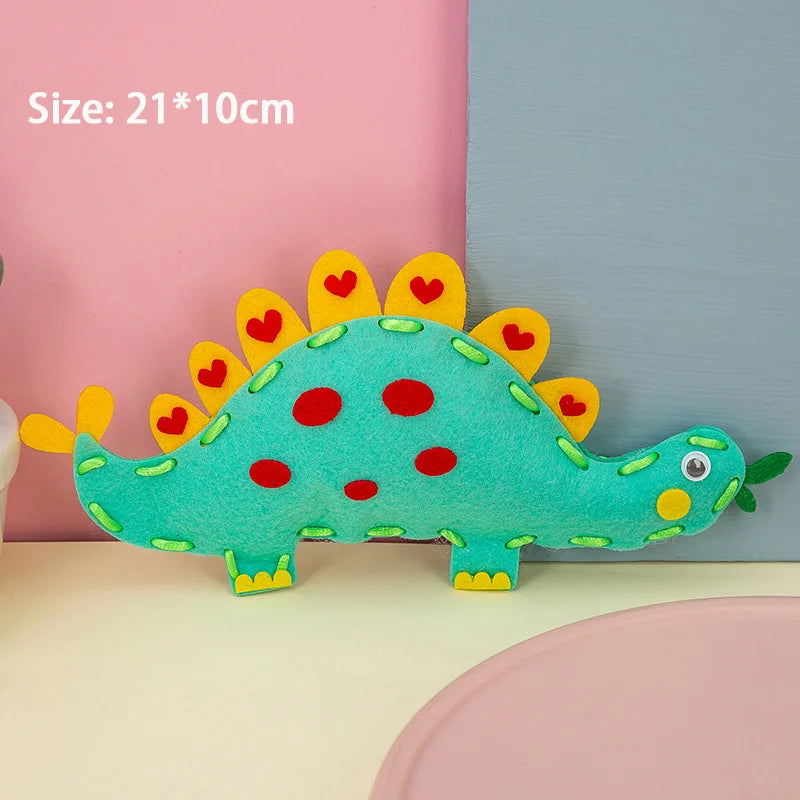 Premium Cartoon Animal Sewing Kit for Kids - DIY Threading Dolls Set, Ages 6+
