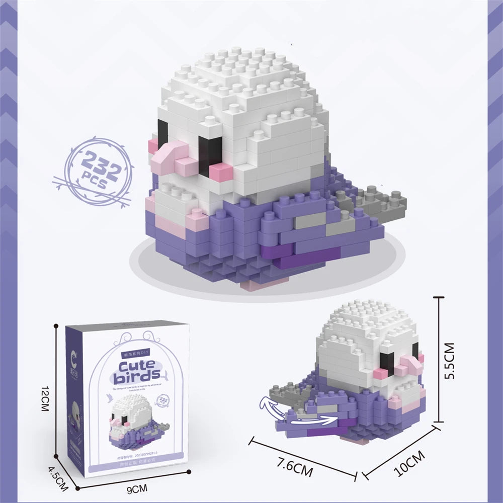 Premium Parrot Bird Small Blocks Building Creative Educational Building Toys For