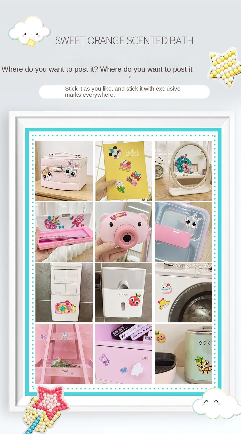 Premium Child Diamond DIY Painting Sticker Set Toys Colorful Cartoon Sticker Han