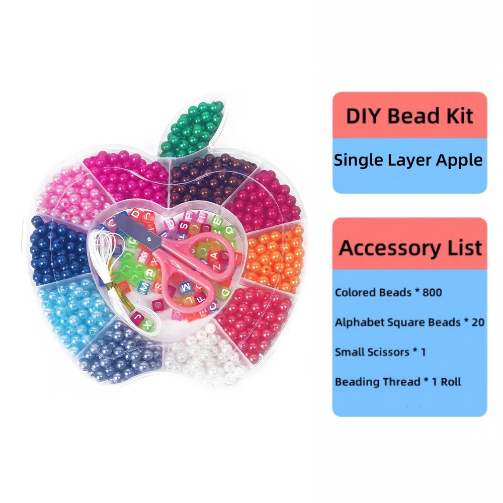 Premium Kids Beaded Bracelet Making Kit - 800 Beads Craft Set, Ages 6+