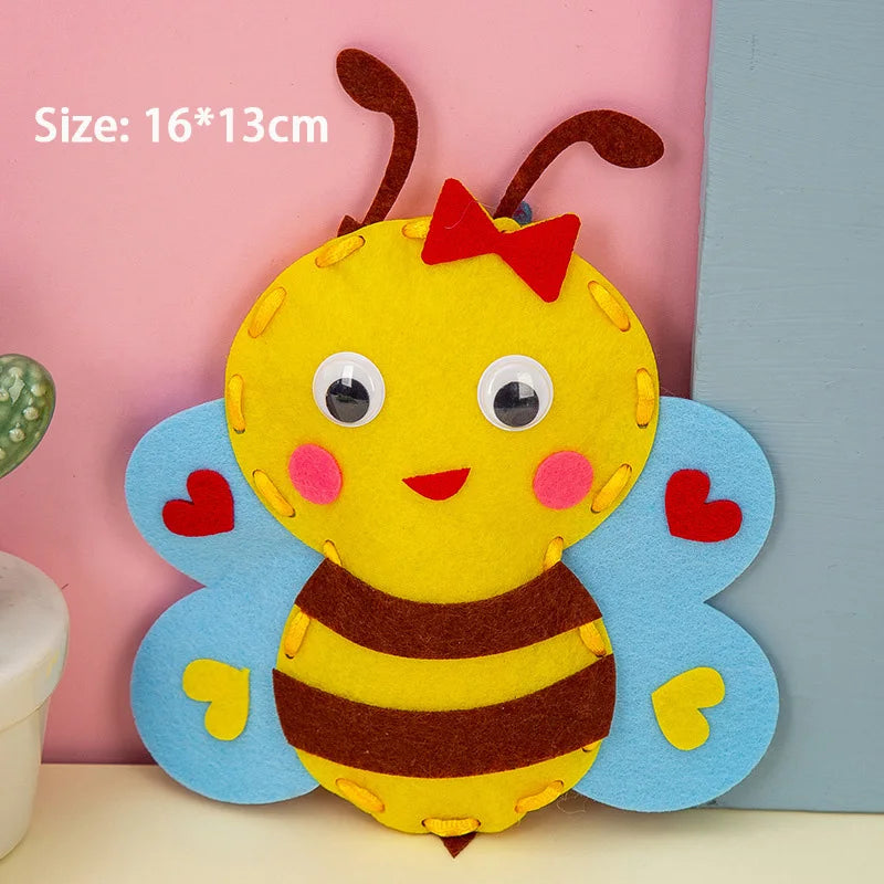 Premium Cartoon Animal Sewing Kit for Kids - DIY Threading Dolls Set, Ages 6+