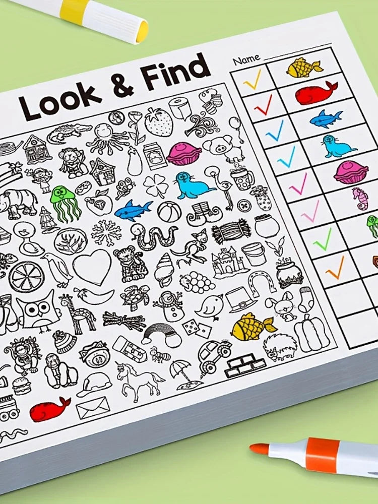 Kids Finding Item Fun Coloring Book Drawing Picture Book Interactive Game Focus