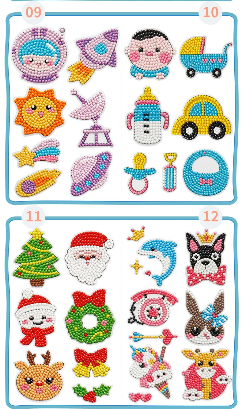 Premium Child Diamond DIY Painting Sticker Set Toys Colorful Cartoon Sticker Han