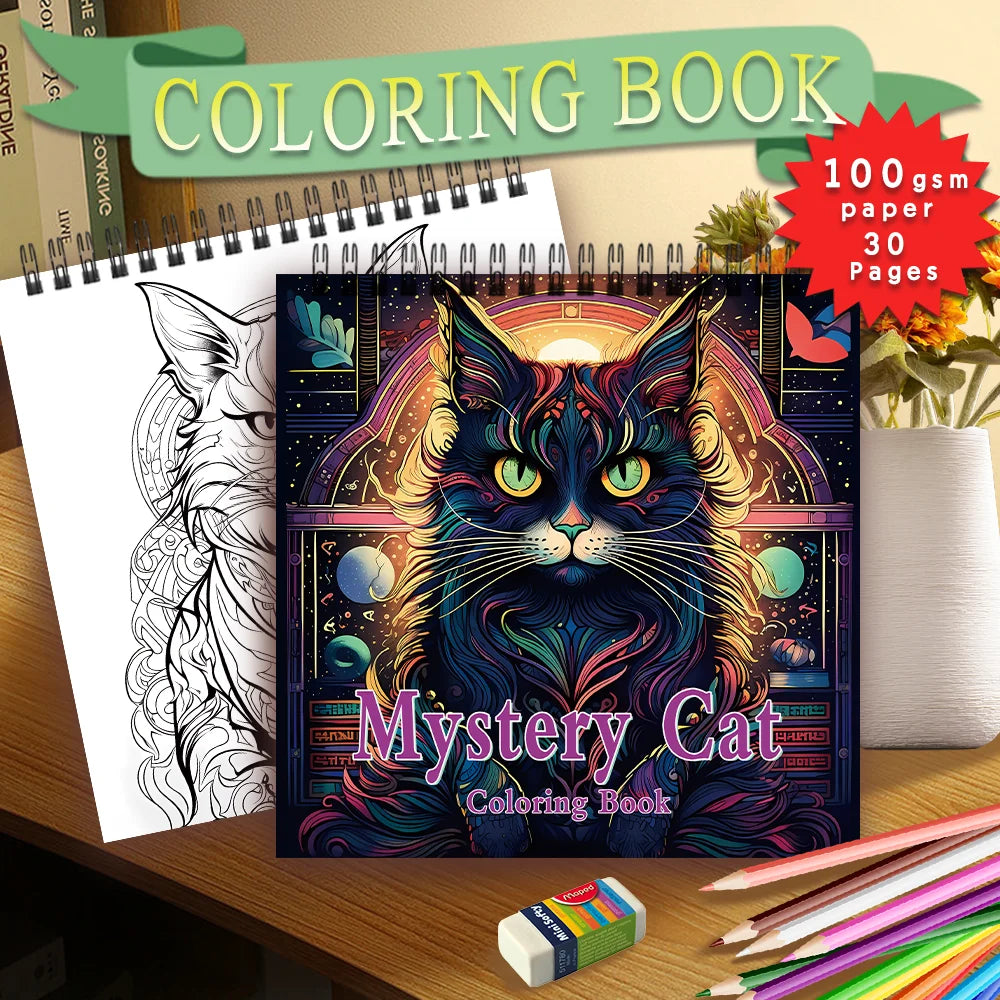 Premium Spiral Coloring Book for Women - 30 Sheets, 8.3 x 8.3 in (Adults)