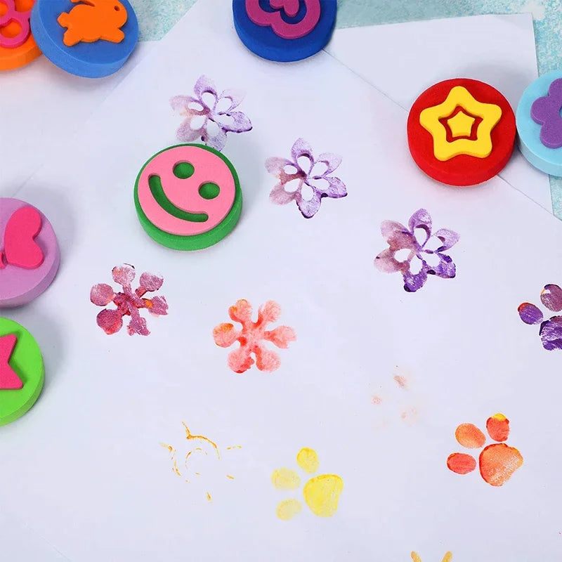 DIY Various Shape Art Painting Sponges EVA Foam Paint Stamper Drawing Kids