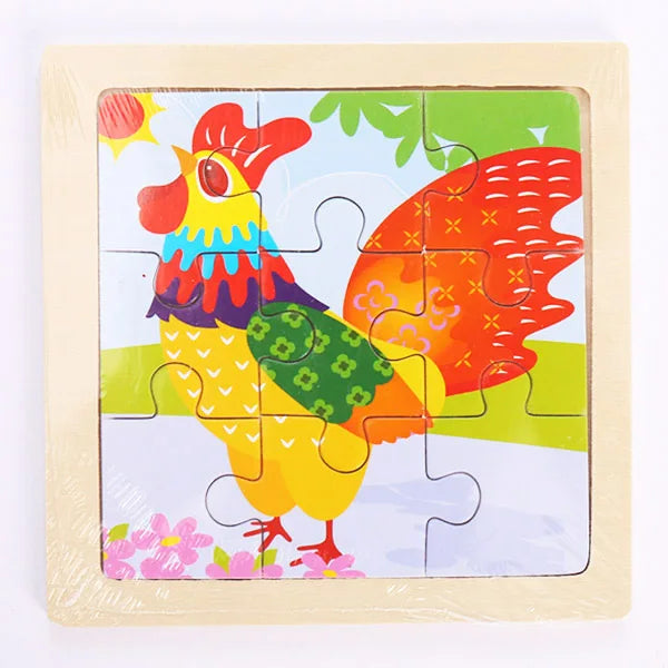 Wooden Dinosaur & Vehicle 3D Puzzle Set for Kids