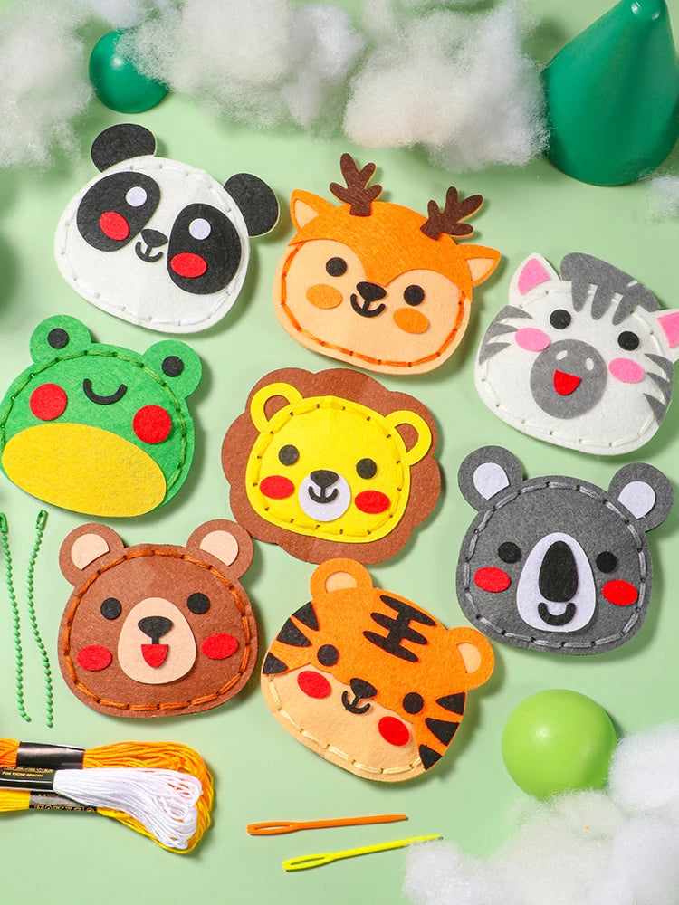 Premium Forest Animal Sewing Craft Kit - DIY Felt Pendant Set for Kids, Ages 6+