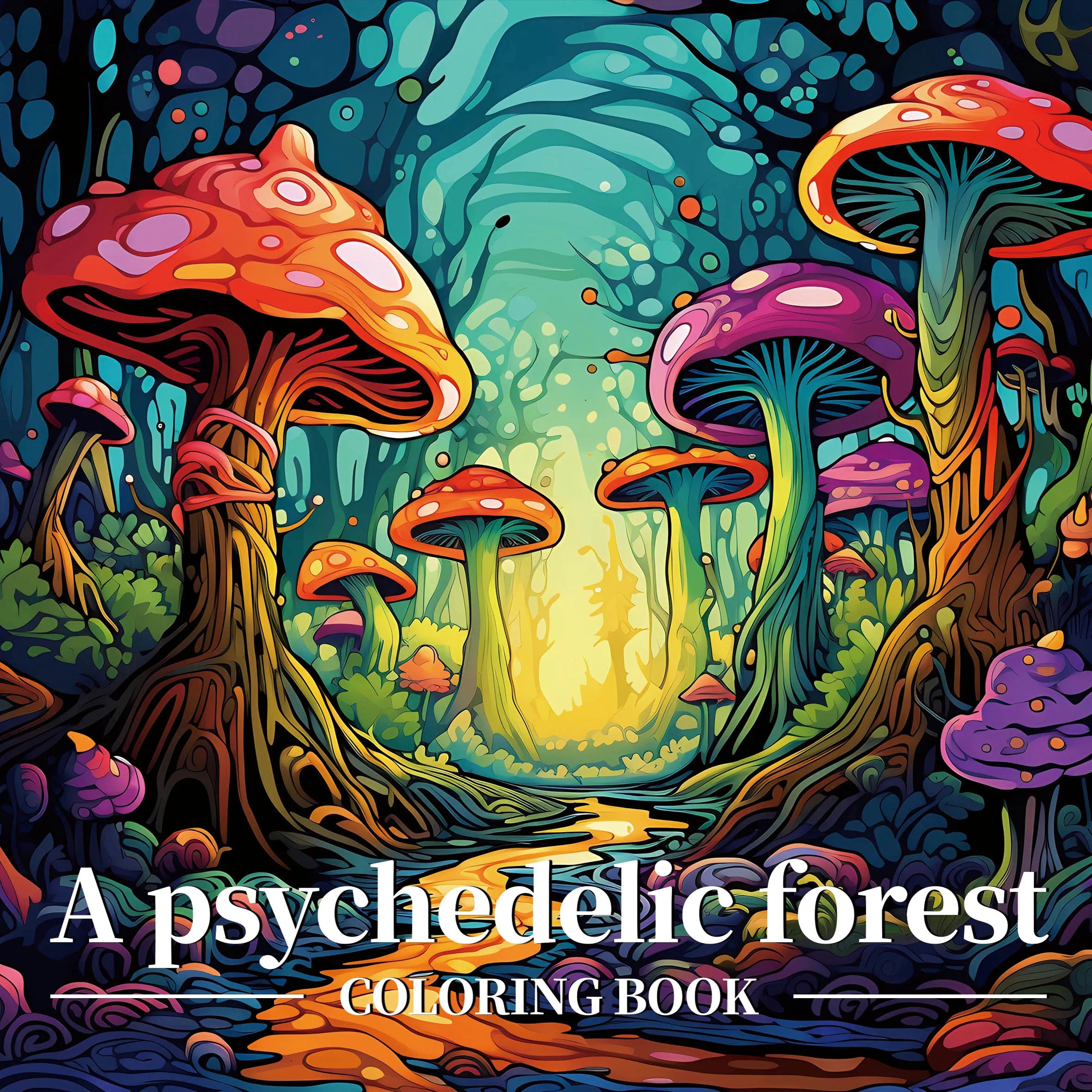 Premium Psychedelic Forest Coloring Book (20 Pages)