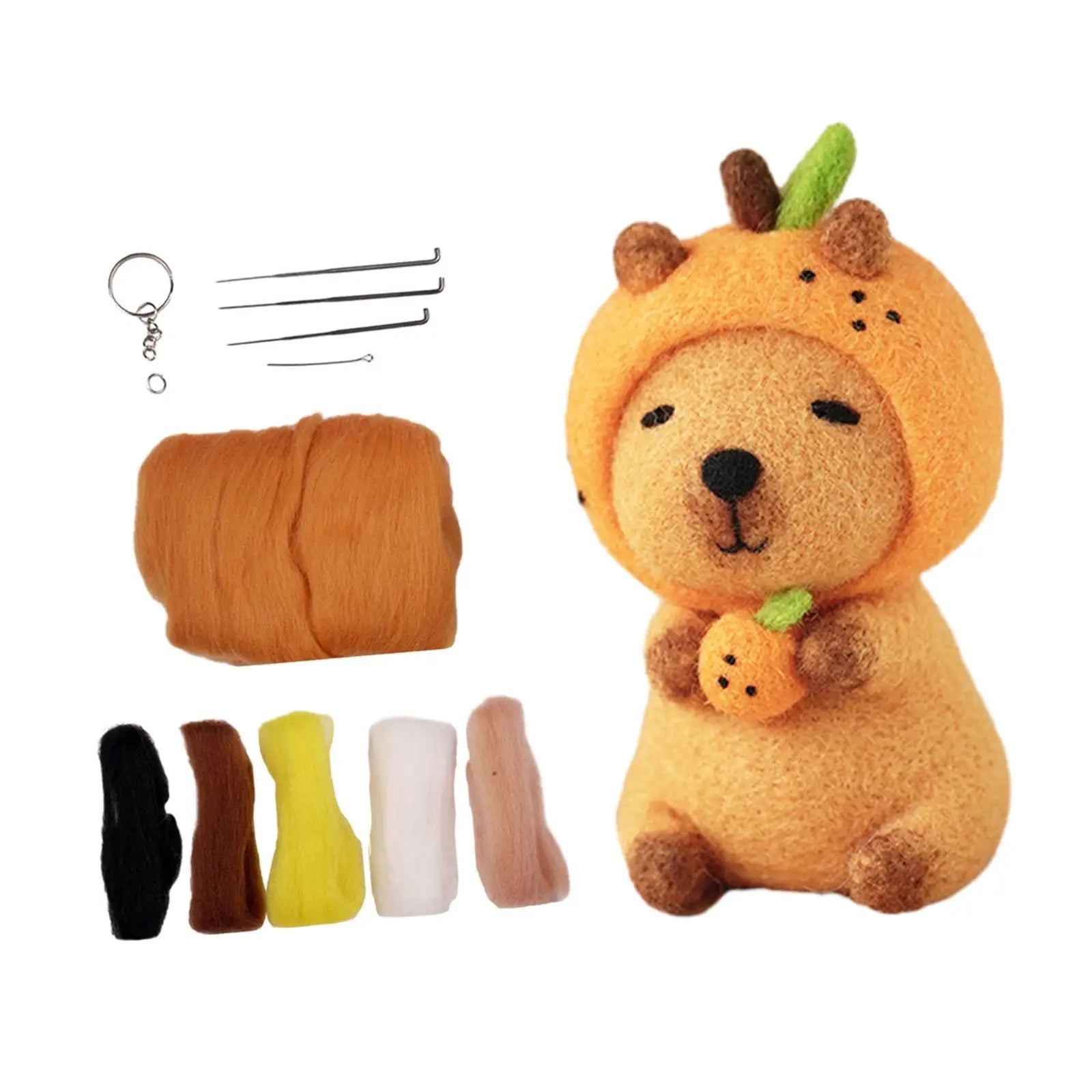 DIY Capybara Wool Felting Kit with Tools