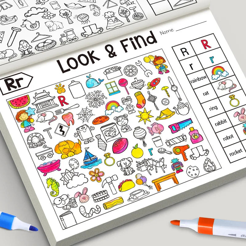 Kids Finding Item Fun Coloring Book Drawing Picture Book Interactive Game Focus