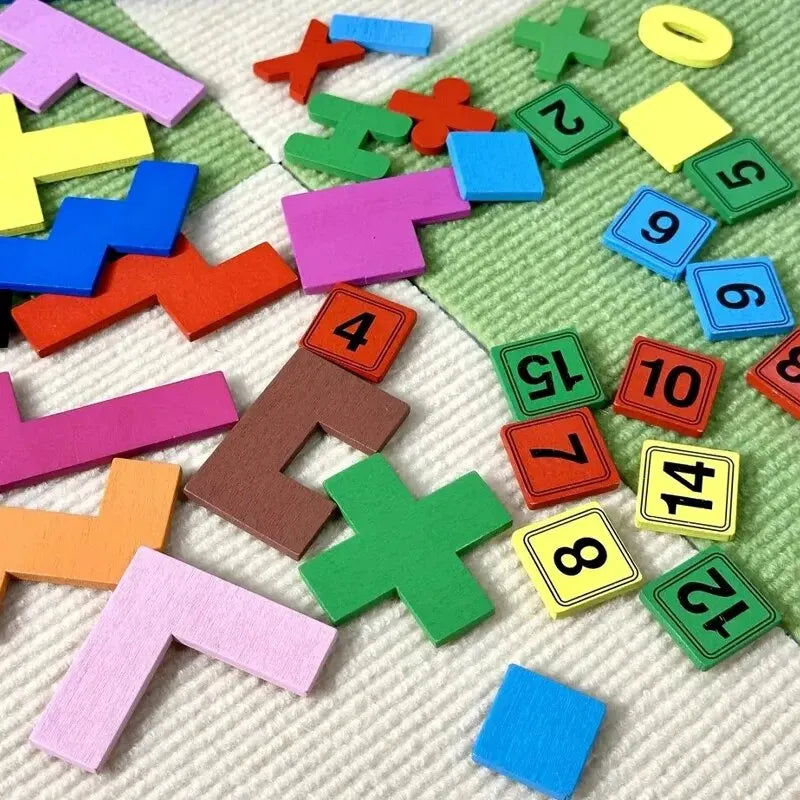 Premium 3 In 1 Wooden Puzzles Color Cognitive Sorting Mathematical Calculation