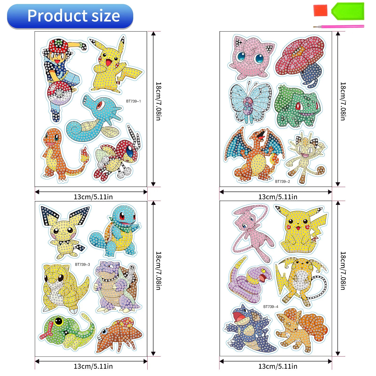 Premium 5D Diamond Painting Keychain Kit - DIY Craft Pendant Set, Ages 6+