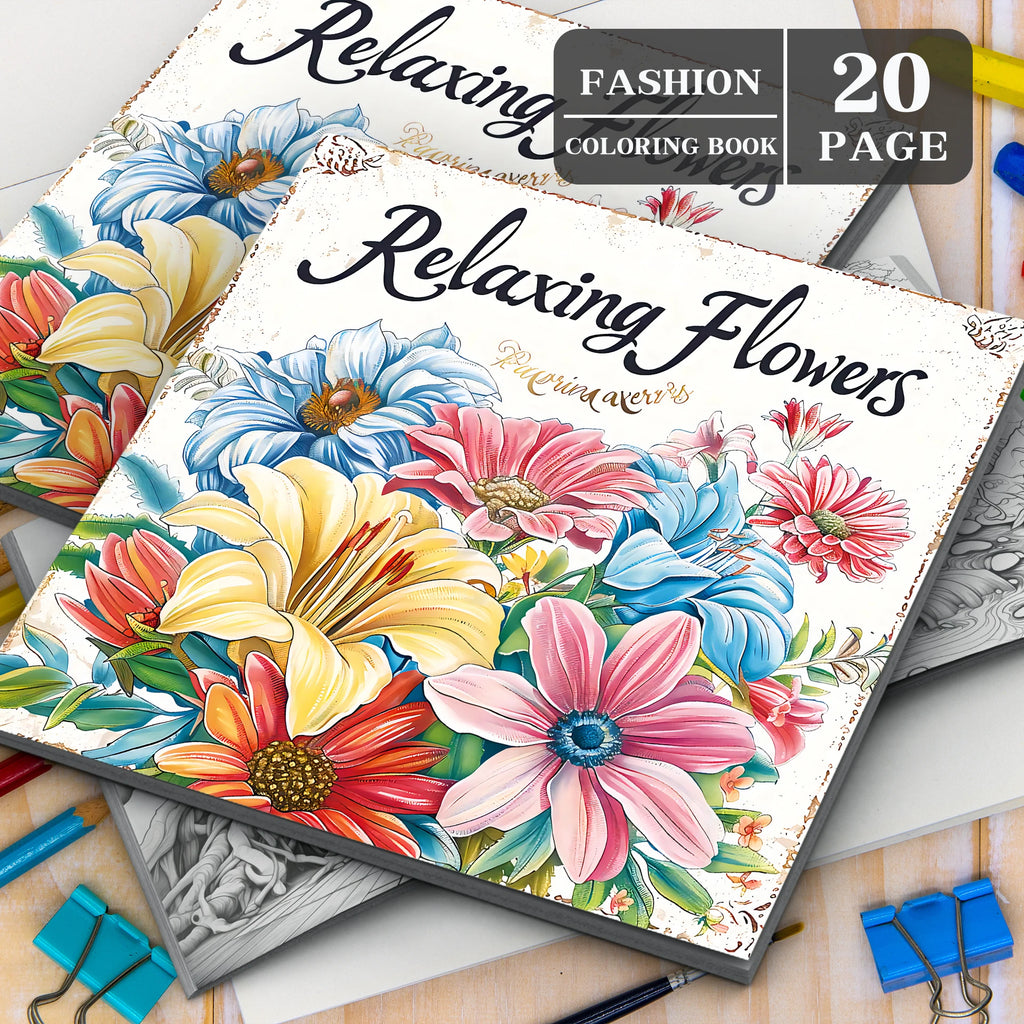 Premium Relaxing Flower Coloring Book for Adults (20 Pages)