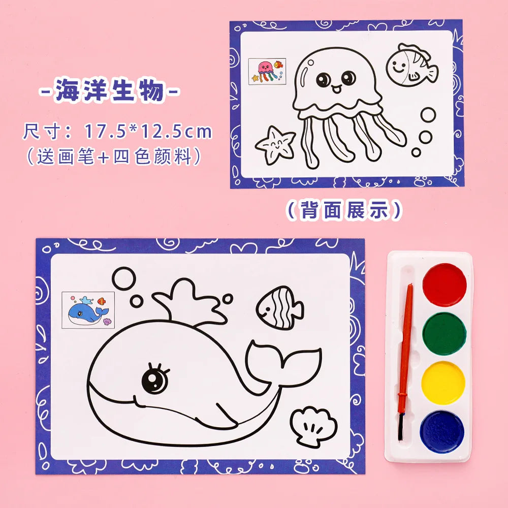 Premium Watercolor Painting Set for Kids Educational Coloring Kit with Brushes P
