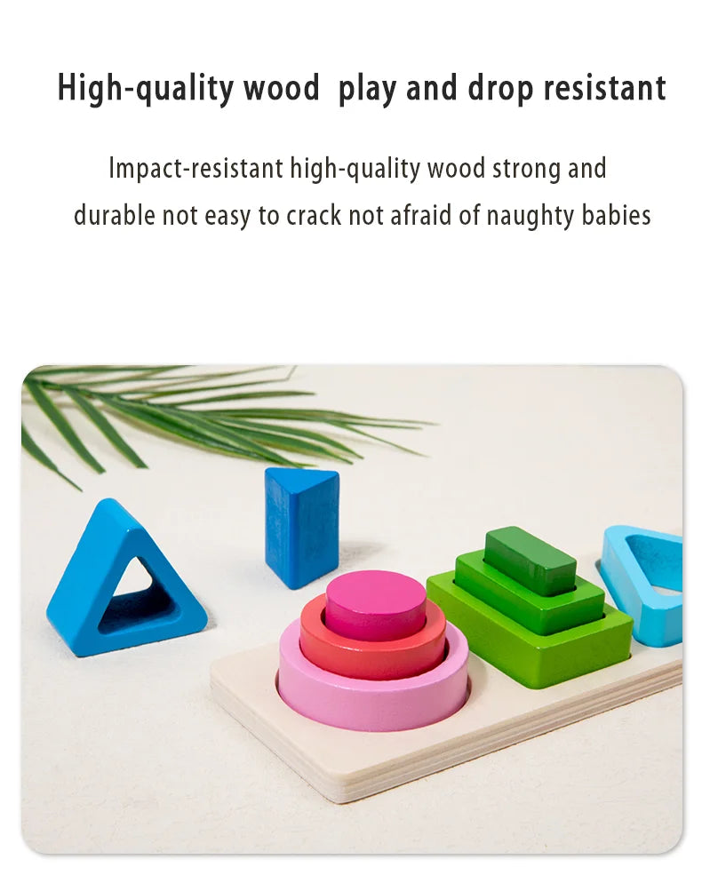 Geometric Shape Cognition Puzzle Board (Wooden Montessori)
