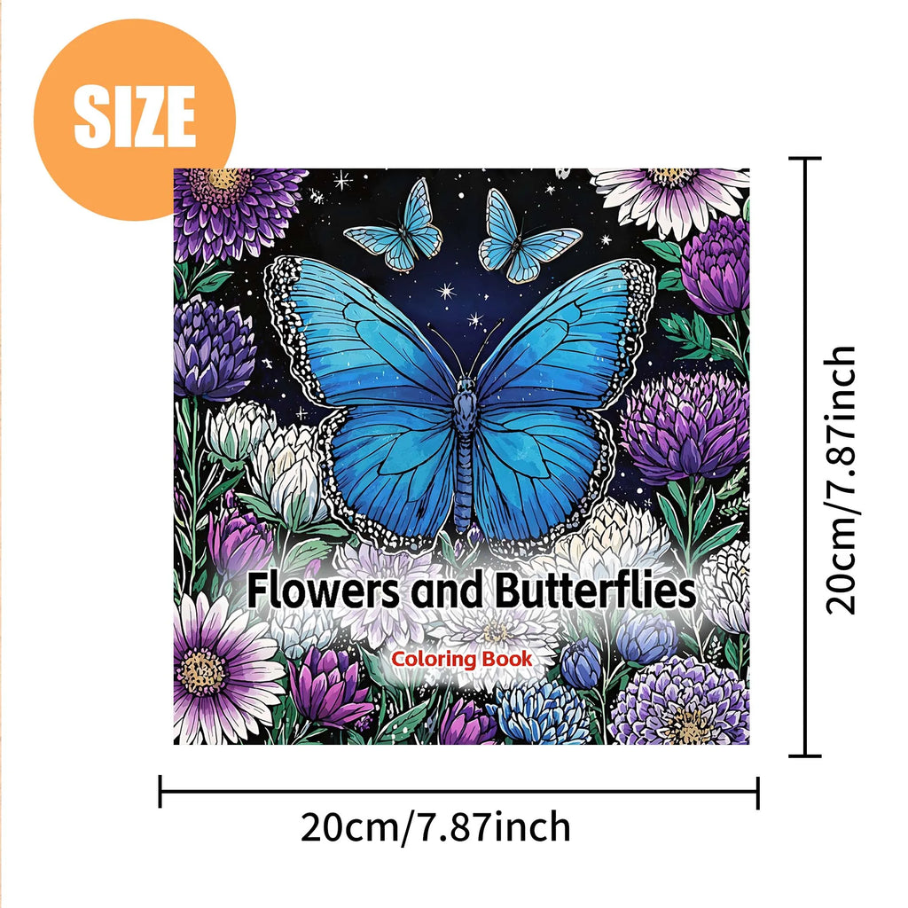 Premium Flowers & Butterflies Coloring Book for Adults - Relaxing Nature Scenes