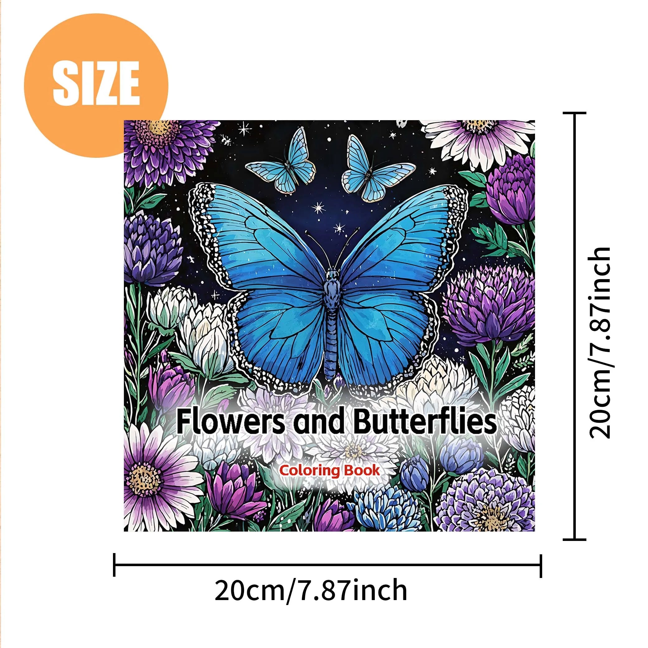 Premium Flowers & Butterflies Coloring Book for Adults - Relaxing Nature Scenes