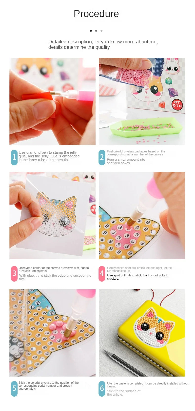 Premium Child Diamond DIY Painting Sticker Set Toys Colorful Cartoon Sticker Han