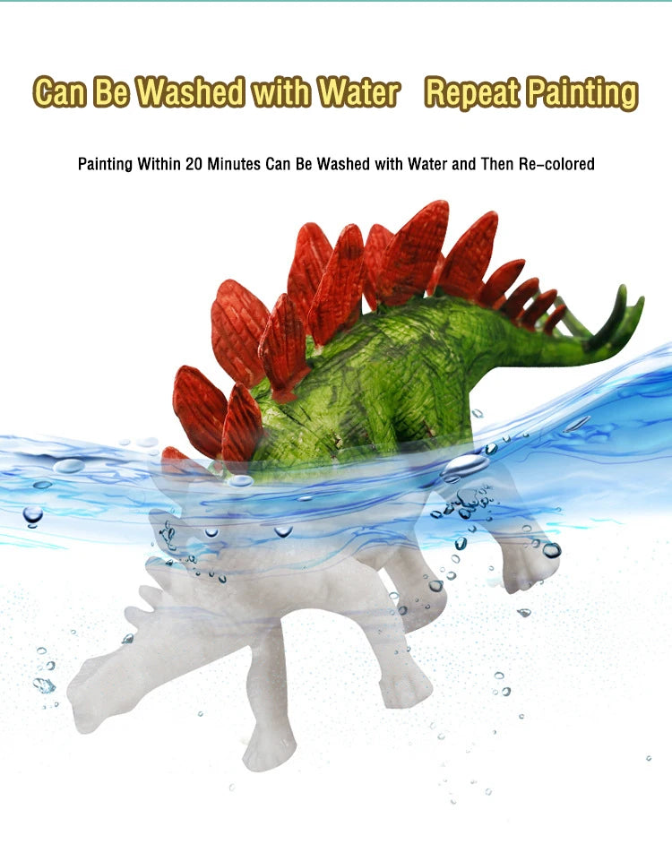 Premium 6/8Pcs DIY Painted Graffiti Dinosaur White Embryo Animals Model Children