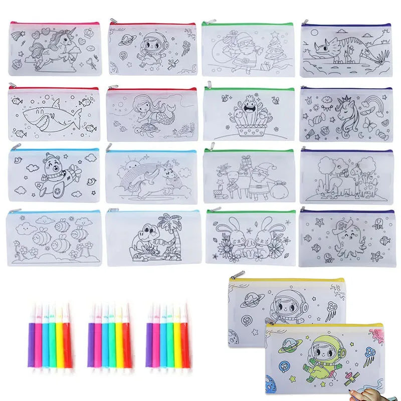 Premium DIY Graffiti Coloring Bag Set - Kids Art Craft, Ages 3+ (Creative Play)