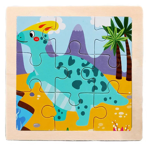 Wooden Dinosaur & Vehicle 3D Puzzle Set for Kids