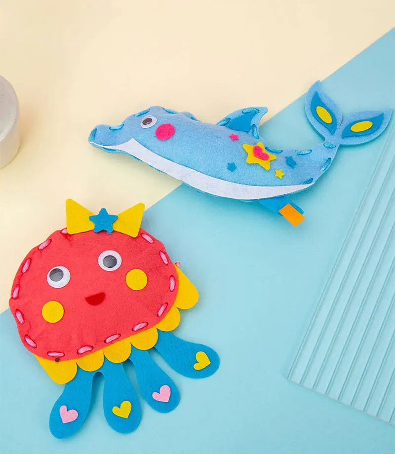 Premium Cartoon Animal Sewing Kit for Kids - DIY Threading Dolls Set, Ages 6+