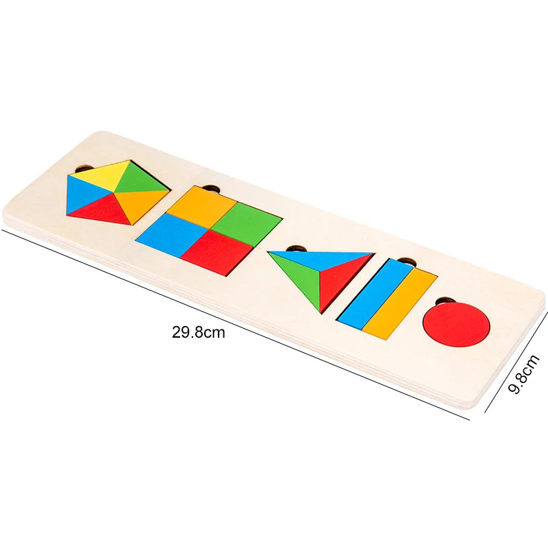 Wooden Montessori Shape Matching Puzzle Board for Kids