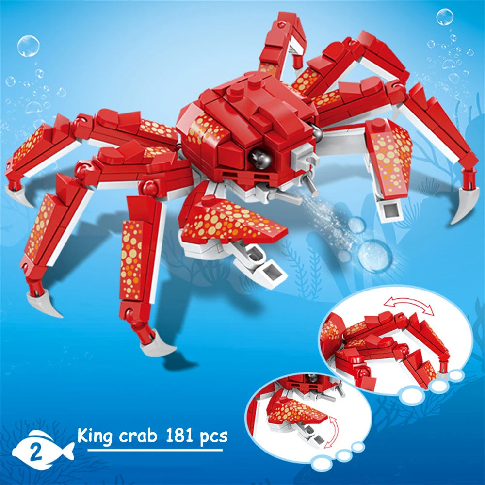 Premium KNEW BUILT Clownfish Whale Seahorse Shark Oceanic Micro Mini Building Bl