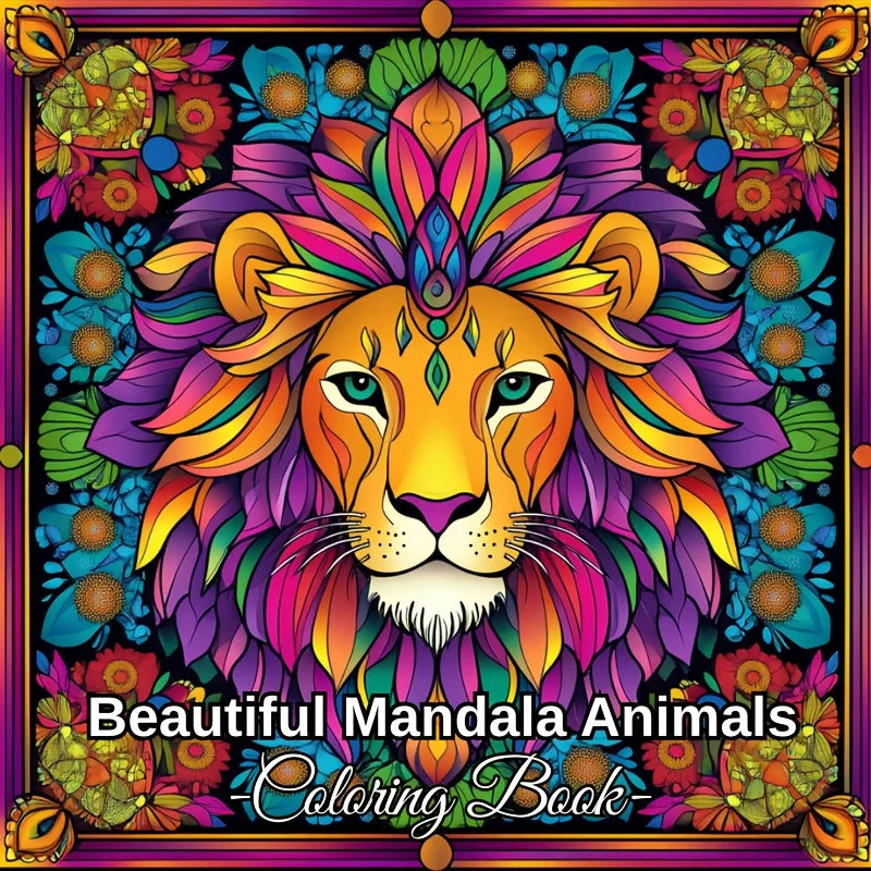 Premium Mandala Animals Coloring Book - 28 Pages for Adults (Stress Relief)