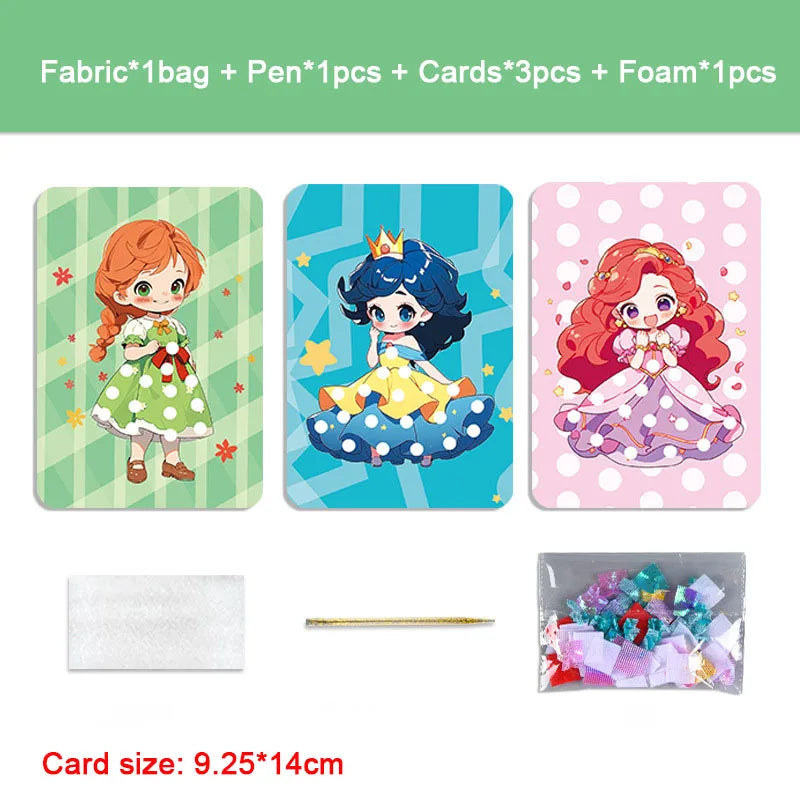 Premium Princess Poke Art Puzzle Board Set - DIY Craft Kit with Pens, Ages 3+