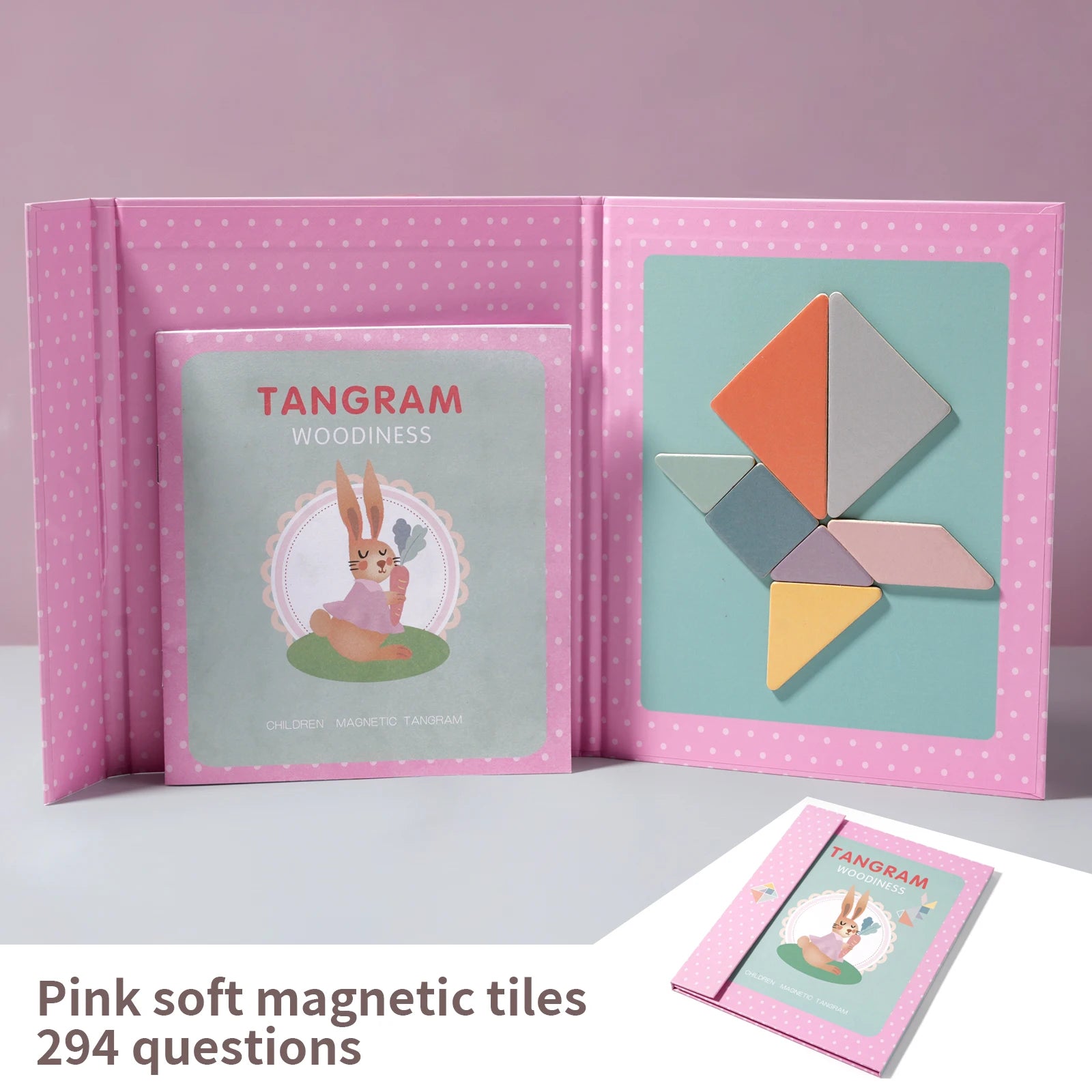 Premium Magnetic Wooden Tangram Block Puzzle Game for Kids - Montessori Educatio