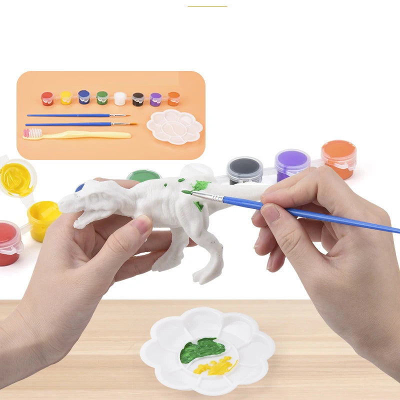 Premium 6/8Pcs DIY Painted Graffiti Dinosaur White Embryo Animals Model Children