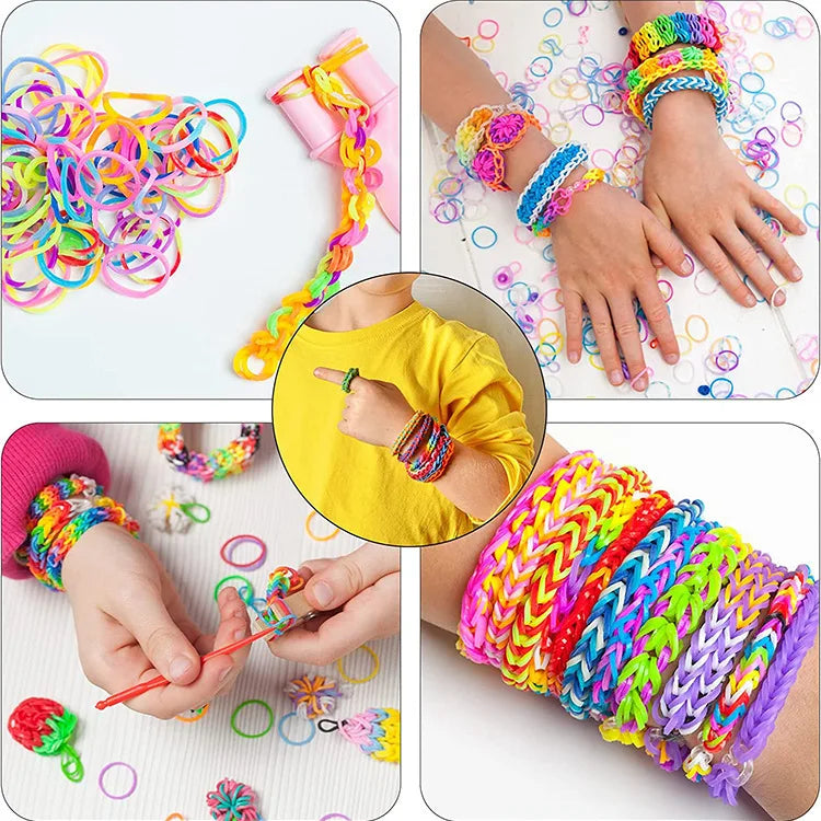 Premium Rainbow Loom Bands Bracelet Kit - DIY Weaving Craft Set, Ages 7+