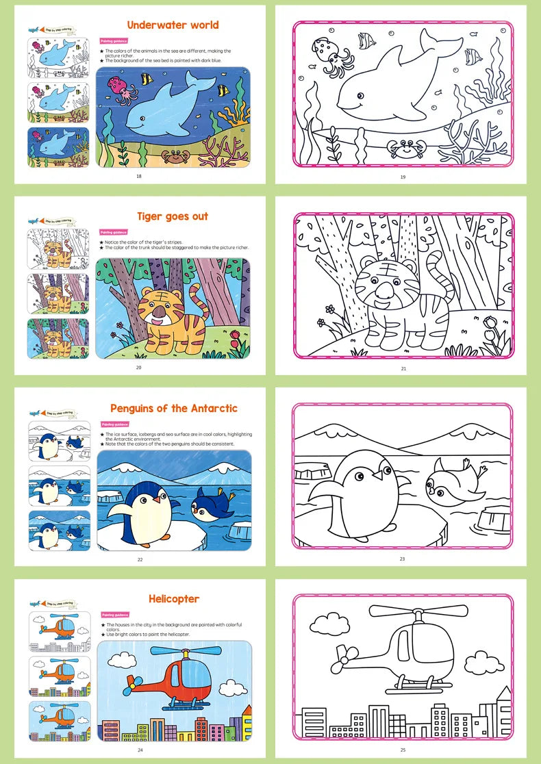 Cartoon Animal Coloring & Drawing Book for Kids