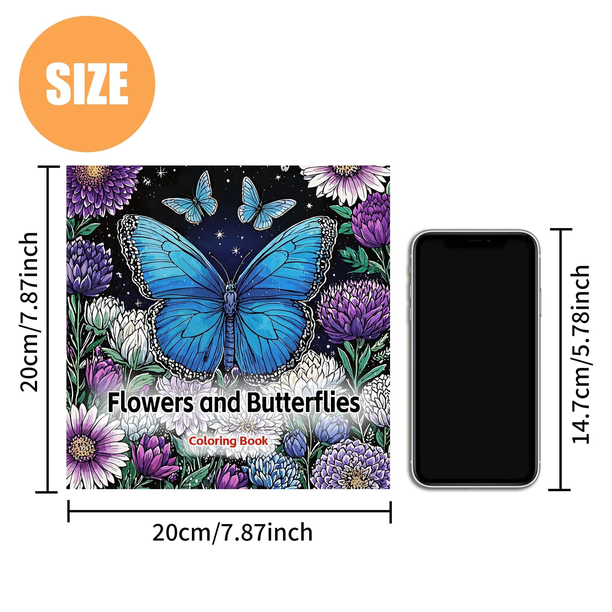 Premium Flowers & Butterflies Coloring Book for Adults - Relaxing Nature Scenes